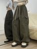 American Spicy Girl Women's Hip Hop Joggers - Spring/Autumn, Loose Fit, Multi-Pocket, Wide Leg, Slimming Casual Pants