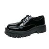 Leather shoes leather shoes new British style business dress round head black patent leather glossy wedding groom best man shoes