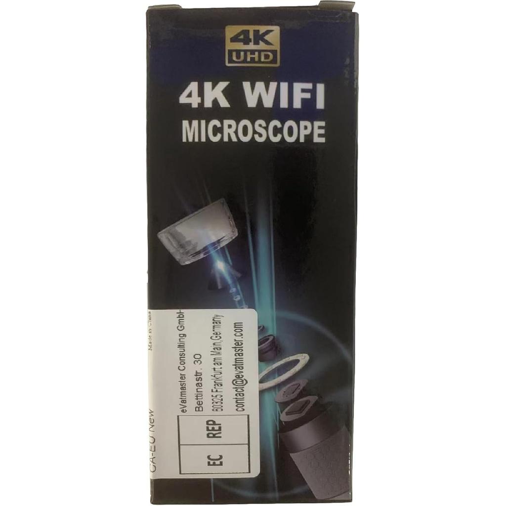 4K WiFi Digital Microscope Camera for iPhone Android Phone and Windows Mac PC, 3840x2160P Portable Wireless Handheld Microscope for Adults and Kids