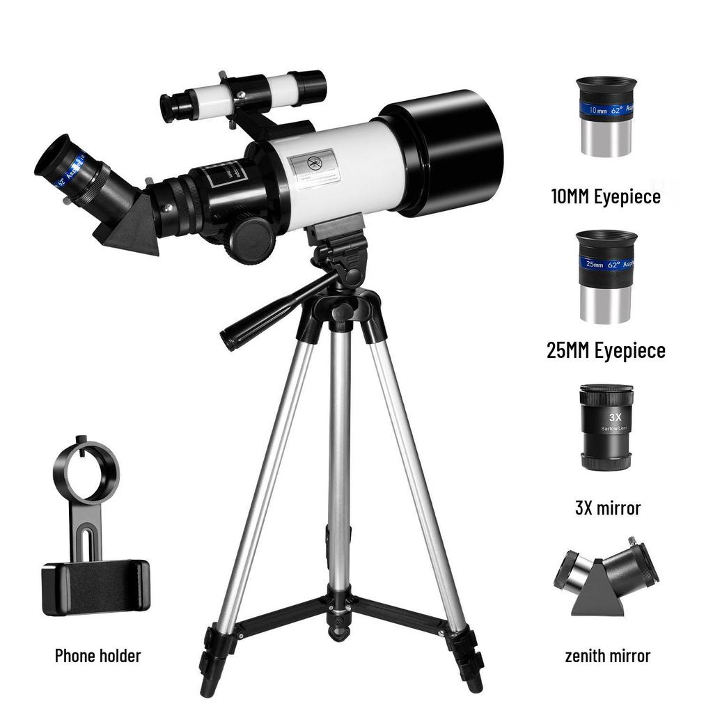 HABO 70300 Astronomical Telescope: Student Gift, Professional, Erect Image, Large Aperture, High Magnification, HD Telescope