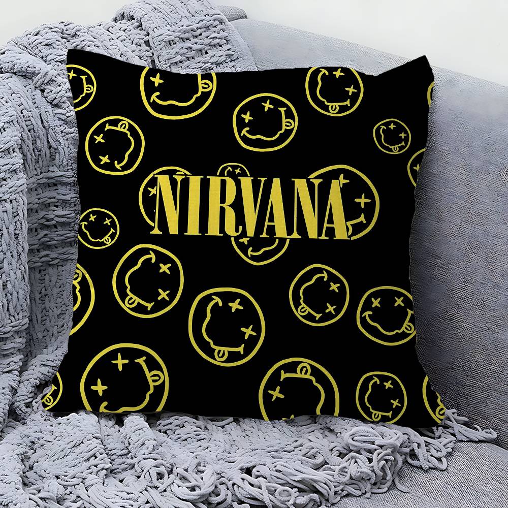 Hot Band N-Nirvanas Rock Personalized Pillow Dust Cover Bedroom Kids Party Decoration Pillowcase Birthday Children Gift