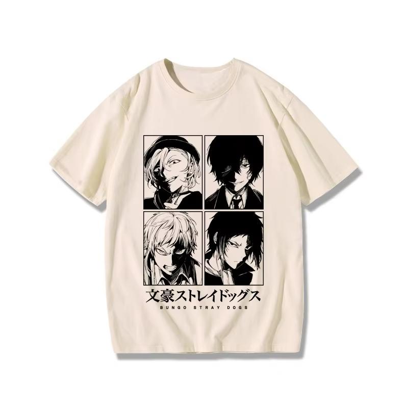 Wenhao Wild Dog Joint Short Sleeve Peripheral Animation Trend Brand T-Shirt Men's and Women's Street Trend Ruffian Handsome Top