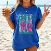 Summer New Fashion T-Shirts Coffee Graphic Women's T-Shirt Sunshine Beach Graphic Clothing Cute Drink Aesthetic Women Tee Tops