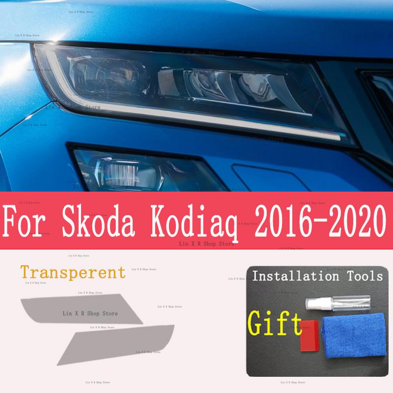 

For Skoda Kodiaq 2016 217- Car Exterior Headlight Anti-scratch Front Lamp Tint TPU Protective Film Accessories Sticker прозрачный