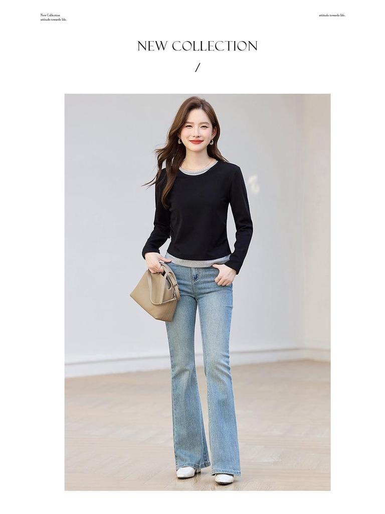 Women's Slim-Fit Long-Sleeve T-Shirt for Spring and Autumn 2026 - Versatile Base Layer or Outerwear.