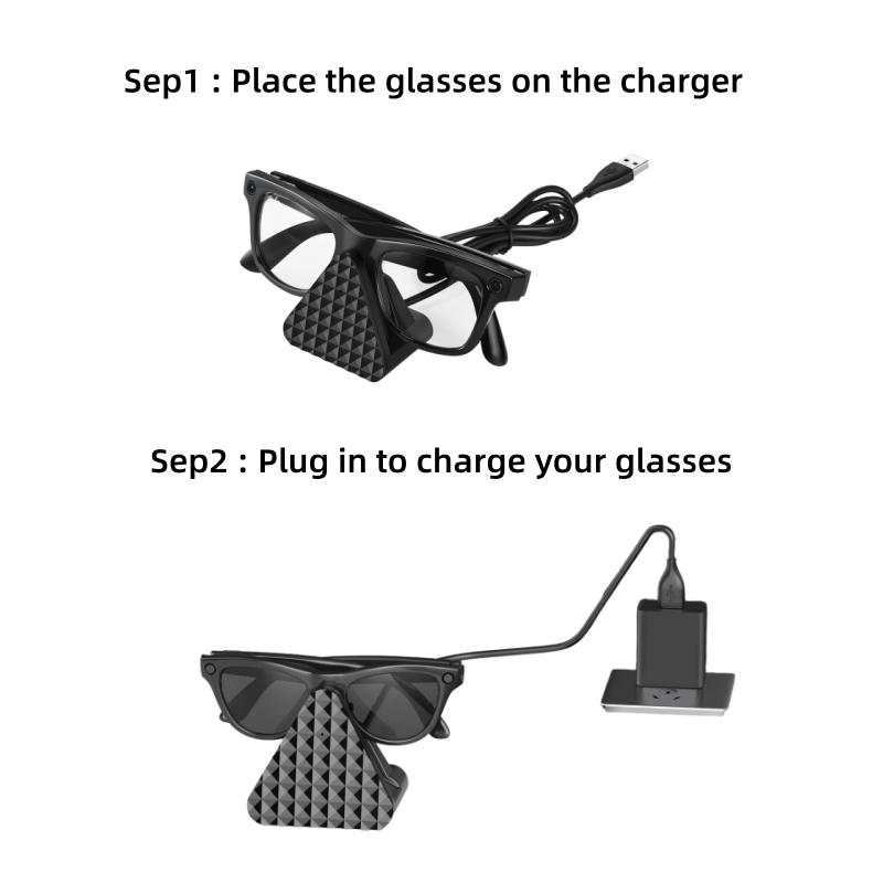 Pro chytré brýle Meta Wayfarer Nabíjecí dok s LED indikátorem Vícenásobná ochrana Přenosná cestovní nabíjecí stanice Adaptér typu C