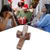 1PC CrossMy Heart Encouragement Gift Handheld Wooden Crosses With Epoxy Heart To Carry In Pocket Emotional Support Home Ornament