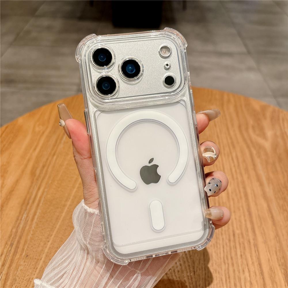 New Magnetic Wireless Charge For Magsafe Case for iPhone 17 16 15 14 13 12 11 Pro Max Plus Air Shockproof Transparent Cover
