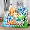 Bluey Scores Again! Customize Text Blanket Multi-purpose Personalized Blanket Ultra-Soft Great for Office Picnics Seaside Sofa Four Seasons Universal