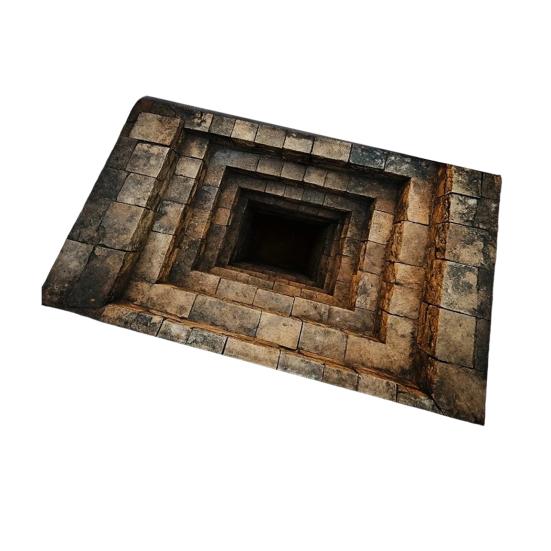 3D Hole Floor Rug Optical Illusion Floor Mat Realistic Bottomless Pit Doormat Non-Slip Bathroom Rug