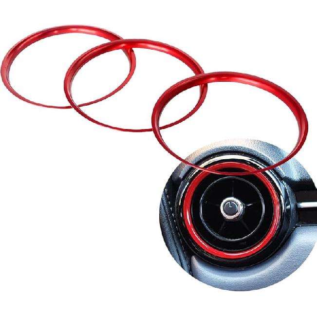 Red Car Air Conditioner AC Vent Outlet Ring Trim Fit for Mazda MX-5 MX5 Mazda 2 CX-3 CX3 RF ND Car Accessories