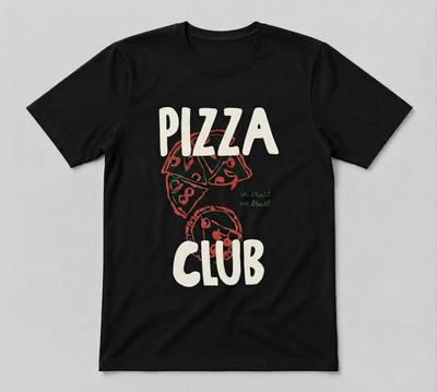 Pizza Club Taste Of Italy Italian Food Lover Graphic Tee Black Unisex T-Shirt