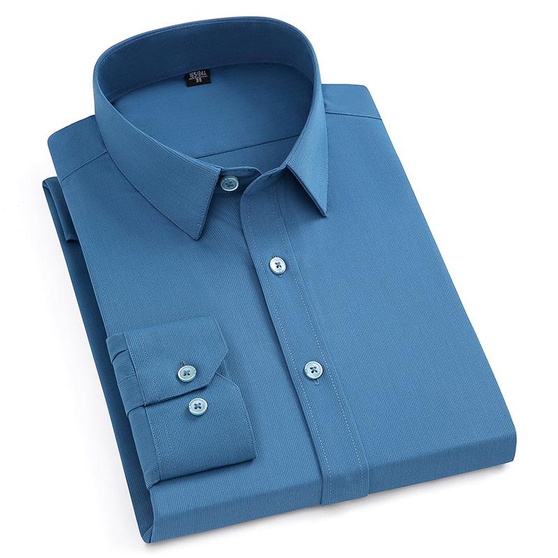 Bamboo Fiber Iron-Free Long Sleeve Korean Style Casual Men's Shirt