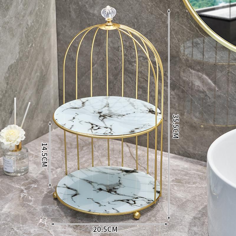 Nordic Vanity Table Birdcage Shelf Makeup Storage Box for Bathroom