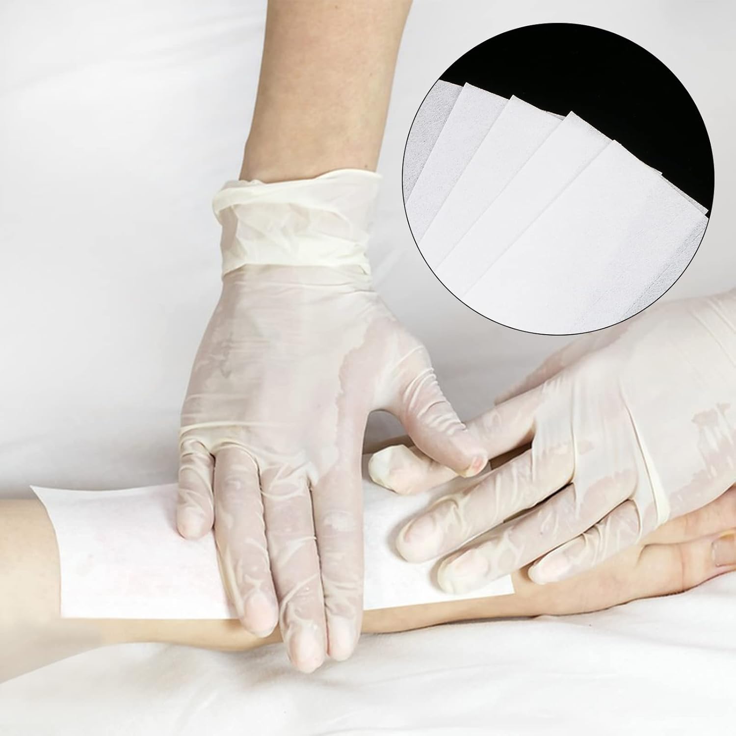 20cm x 7cm Disposable Professional Hair Removal Tool Depilatory Paper Nonwoven Epilator for Women Wax Strip Paper Shaving Roll Waxing Smooth Legs, 50