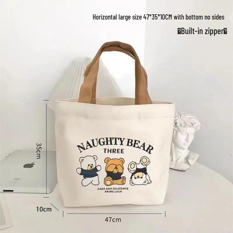 High-End Custom Logo Canvas Tote Bag - White, Blank, Personalized Printing