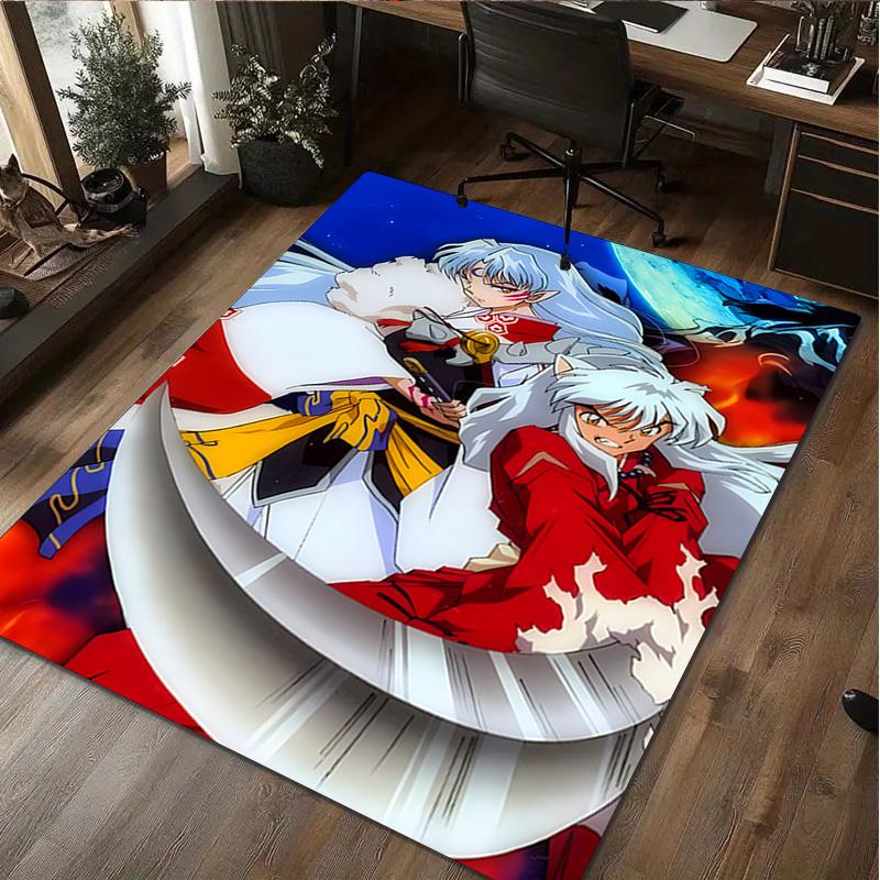 1Pc Inuyasha Print Rug - Home Decoration Carpet For Living Room Bedroom Flooring Computer Chair Area Rug