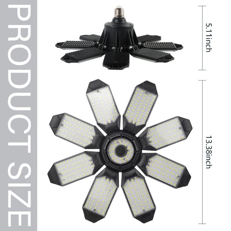 45/60W Leistungsstarke Garagenleuchte LED Faltbare LED-Lampen E27 Verstellbare Mehrfeld-Deckenleuchte für Werkstattlagerbeleuchtung