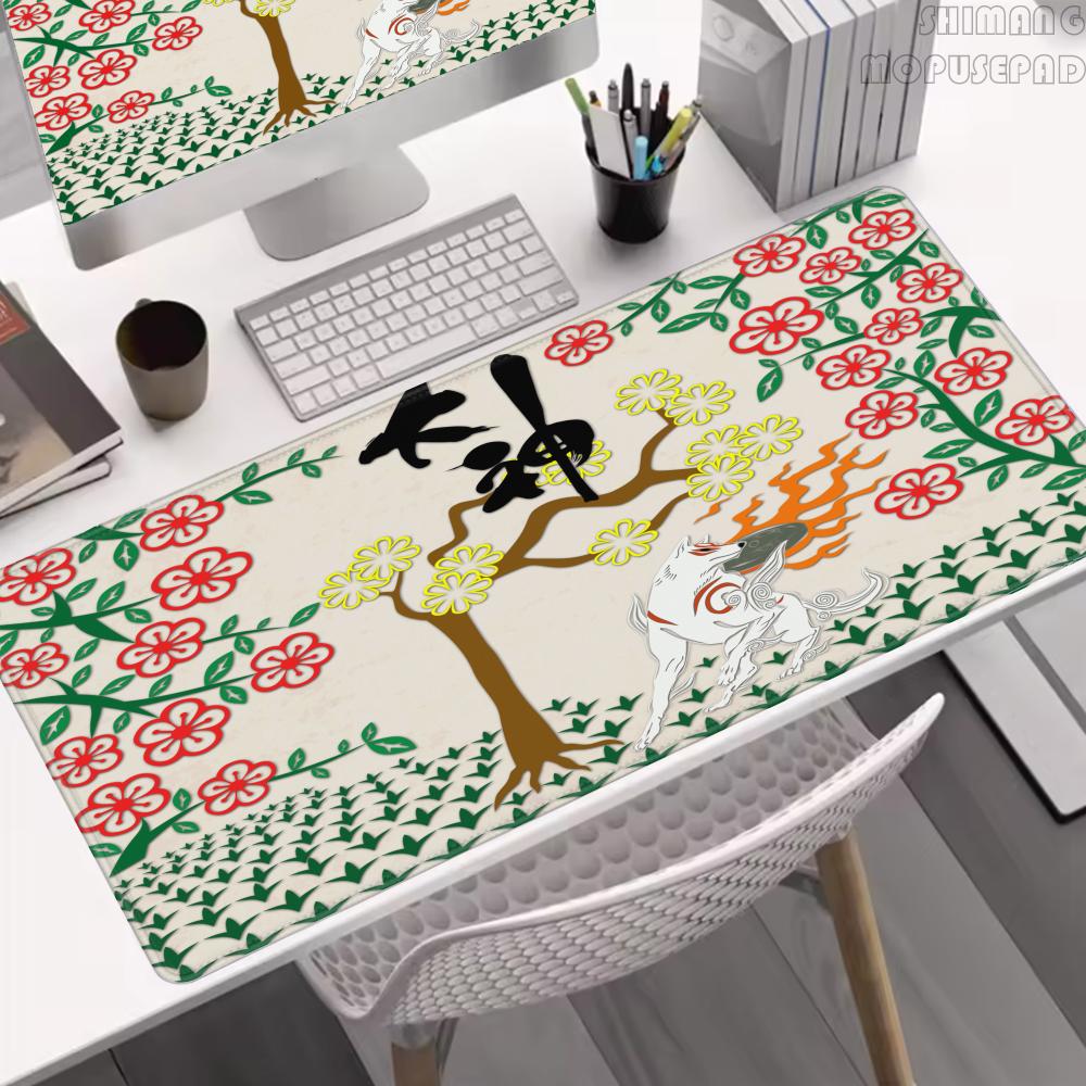 Okami Mousepad Big Gaming Masuepad Japan Deskpad Computer Desk Mat Rubber Pc Table Carpet Large Mouse Pad Pc Mouse Mats