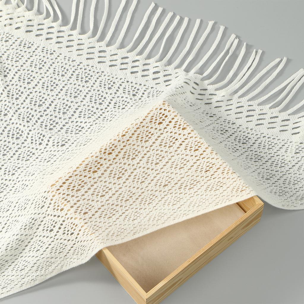 Women Knitted Cotton Tassels Shawl Triangle Scarf Woman Soft High Quality Wraps Travel Cape Femme Hollow Fashion Scarves