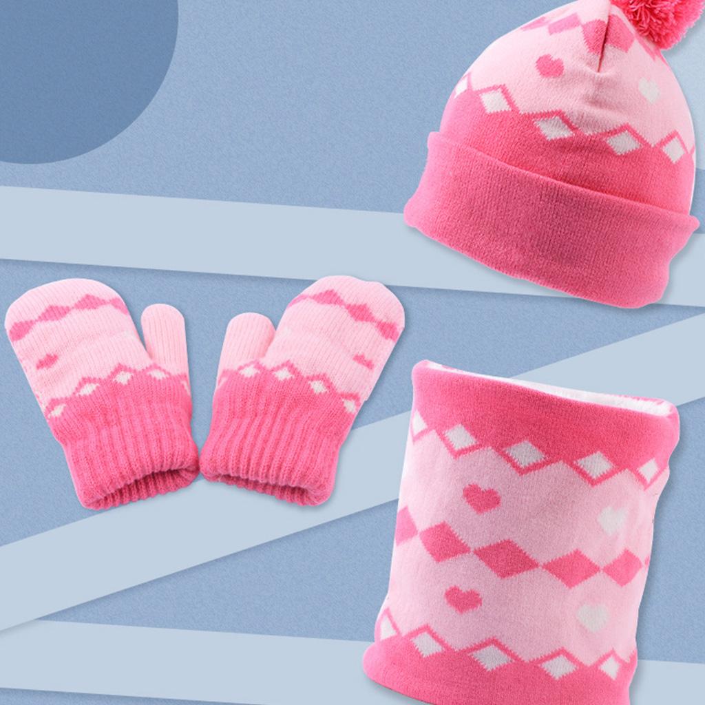 💰Kaufe Three-piece Thermal Inner Velvet Children's Hats+ Scarf+ Gloves ...
