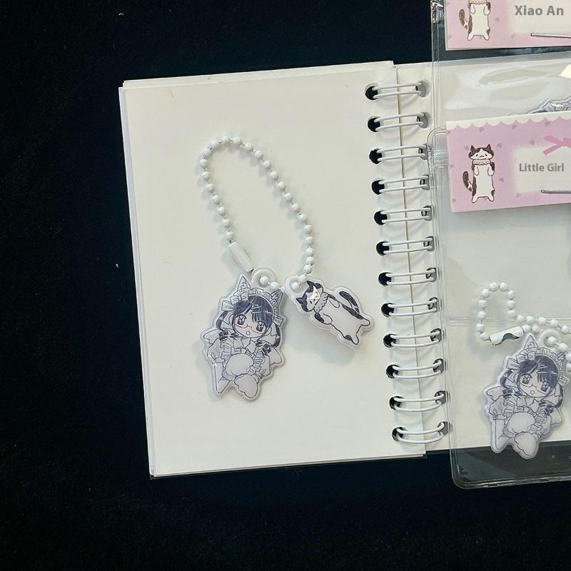 Cute Mini Puff Foam Keychain Cartoon Girl Phone Keyring Pendant Key Hanging Decoration Bag Charms For Couple Gifts