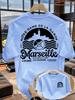 Unisexs 100 Cotton Tshirt With A Skyline Wave And Rolling Ball Pattern Crew Neck And Loose Fit Suitable For Travel