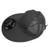 Fan Sun Hat Dark Gray 3 Speeds USB Charging Fan Wide Brim Mesh Sunshade Cap for Outdoor Activities