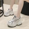 11CM High Heels Autumn Chunky Sneakers for Women Platform Sports Mesh Shoes Spring Woman Lace-up Thick Bottom Dad Shoes Ladies