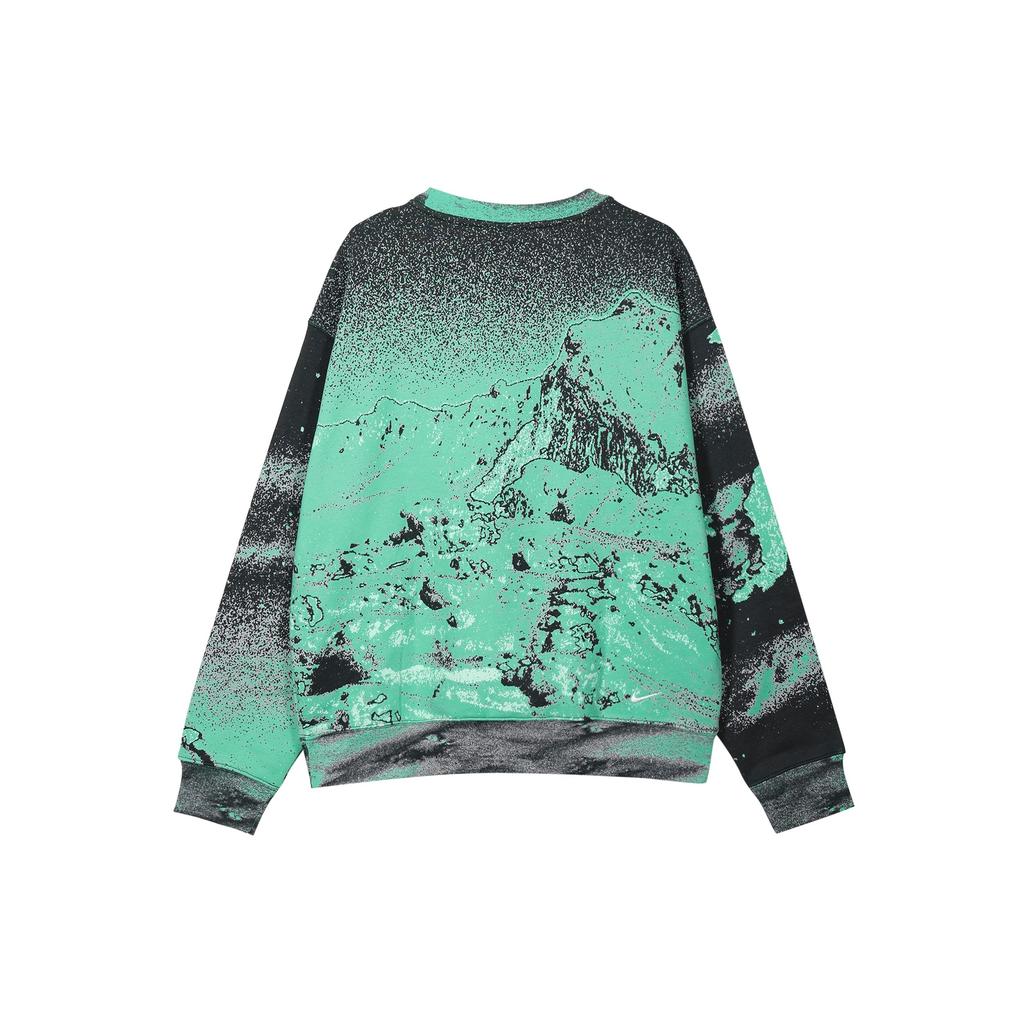 Nike Printed Crew Neck Pullover Sweatshirt Unisex Tops Green DQ5792-369