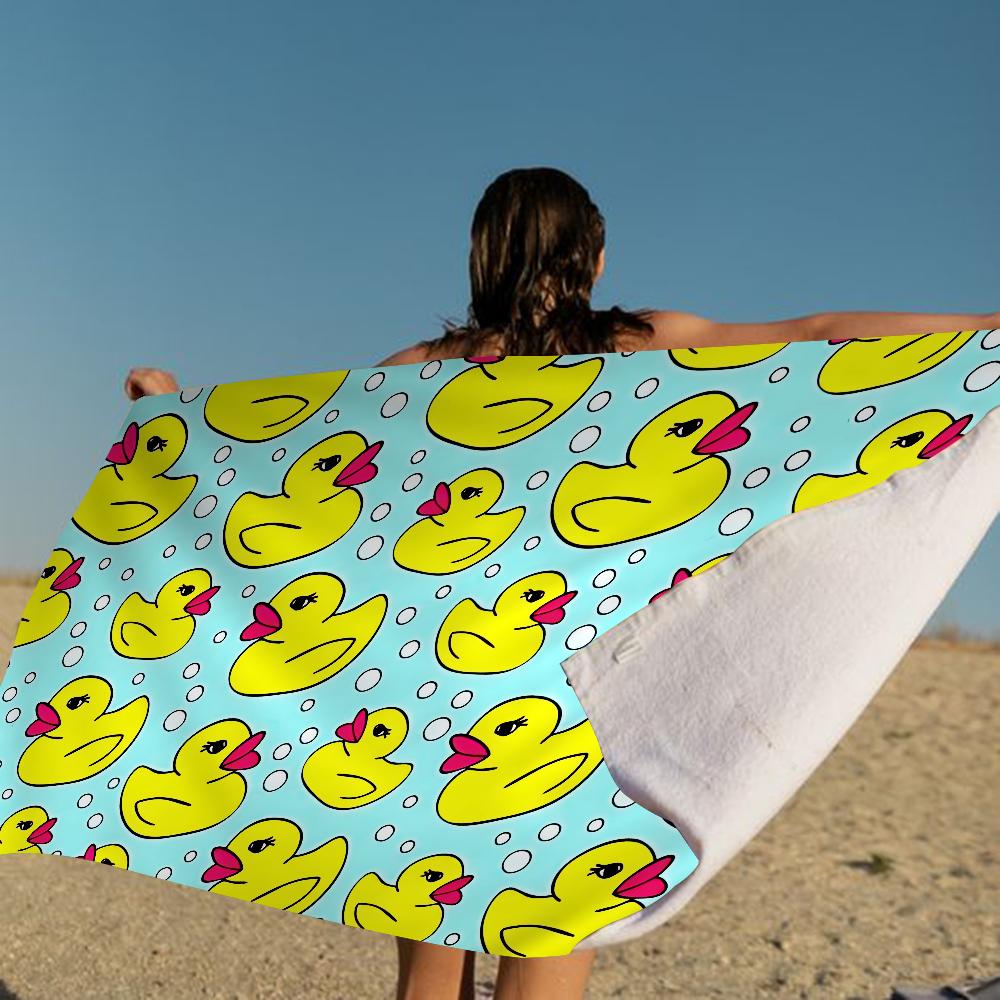 Gele Klassieke Rubberen Eend Cartoon Strandlaken Schattig Kawaii Kamerdecoratie Bad Meisjes Kinderen Handdoeken Voor Badkamer Douche