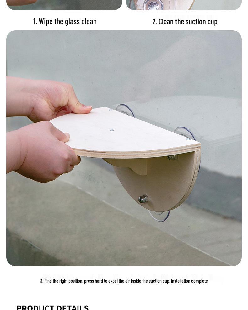 Wooden Suction Cup Cat Hammock: Balcony, Window, or Swing Bed