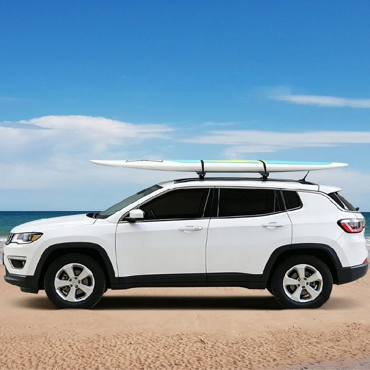 Board Transport Roof Rack Set Pair for Vehicle Top Travel, Soft Body and Black Profile for Water Sports Road Carry and Roof Contact Use