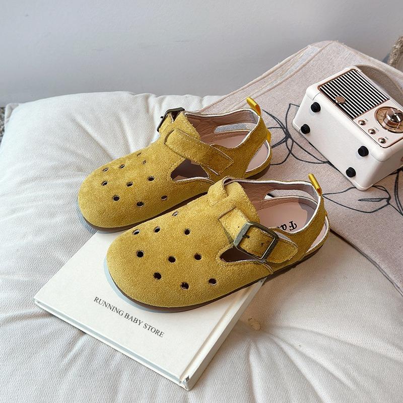 Comfort Summer Hollow-out Ventilated Shoes Child Versatile Suede Kids Sandals Anti-slippery Lightweith Boy Girl Footwear