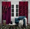 Red Floral False Background Pattern Printed Curtains, Bedroom and Living Room, Home Decoration, Room Decoration