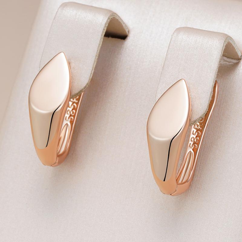 Fashion  Rose Gold Color Glossy Dangle Earrings Simple Rhombus Earrings For Women High Quality Daily Fine Jewelry