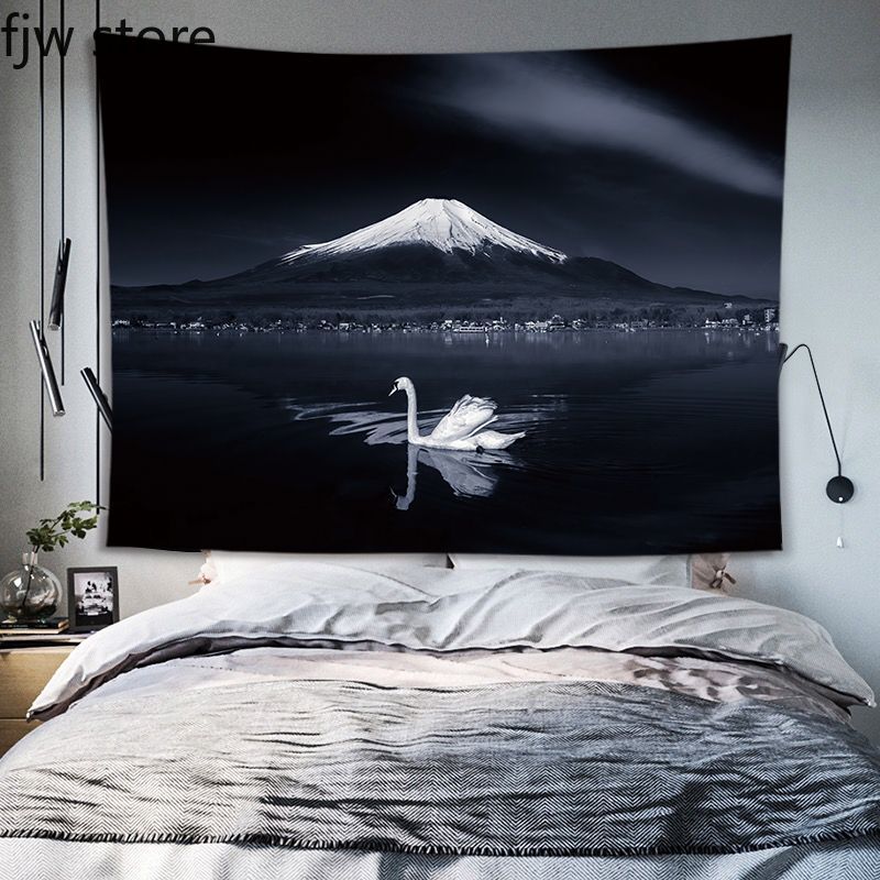 Starry Sky Moon Landscape Tapestry Room Aesthetic  Wall Hanging Art Background Cloth Bedroom Dormitory Home Decoration