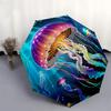 1pc Colorful Jellyfish Ocean Scene Umbrella with Plastic Handle,Suitable for All Seasons Home Travel Outdoor UmbrellaB1804
