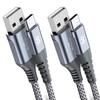 Sweguard USB C Cable 2M 2-Pack Type C Charger Cable 3.1A Fast Charging USB A To C Gray