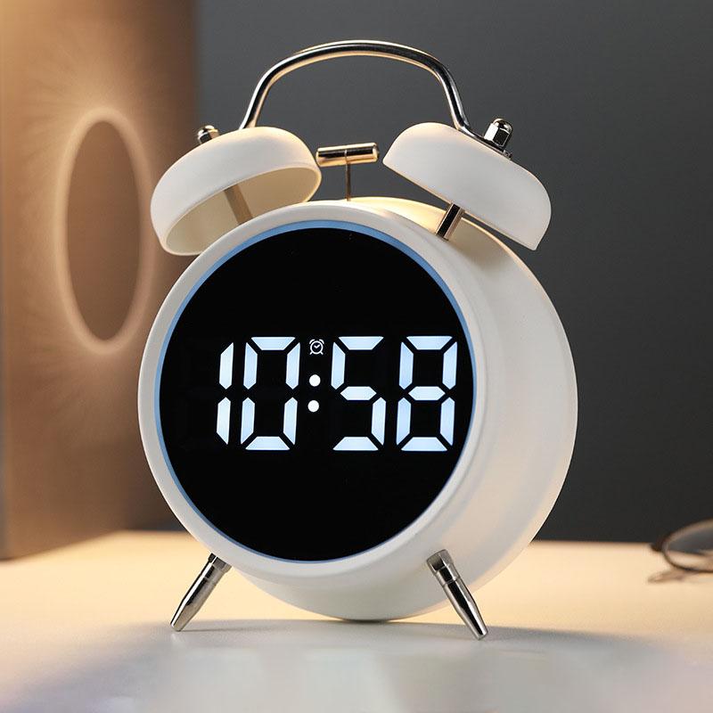 Student Alarm Clock with Extra Loud Metal Chime - Essential for Heavy Sleepers Multi-Functional Plug-In Clock for Kids