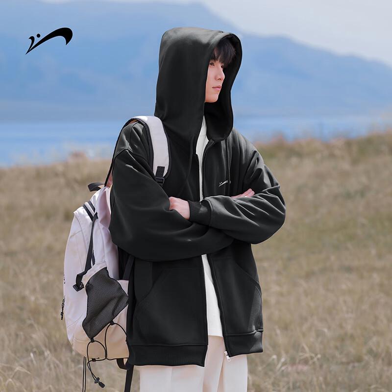 Guirenniao Men's Spring/Autumn Zip-Up Hooded Sweatshirt