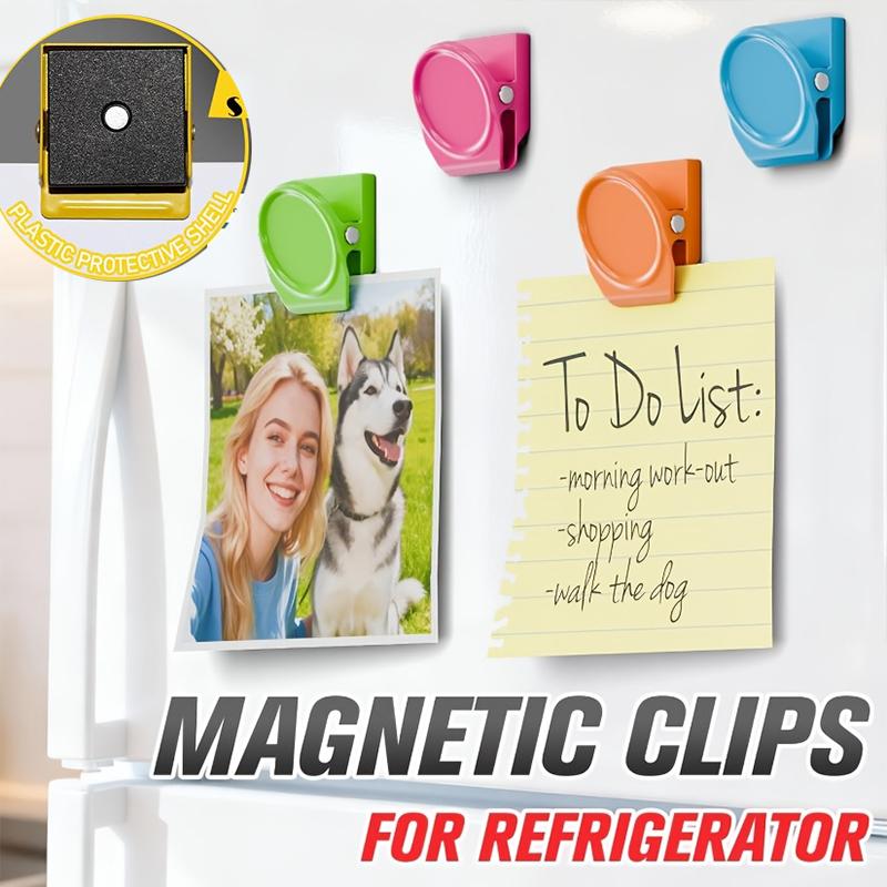 Round Magnetic Refrigerator Clip Office Colorful Mini Clips Document Photo Decoration Organizer Kitchen Multi-Functional Clips