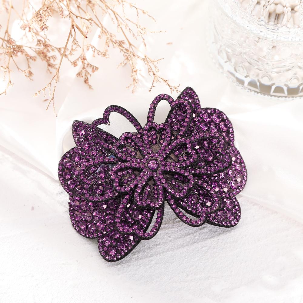 Glänzende Strass-Haarnadel Blume Federklemmen Elegant Rosa Blume Haarspange Haarspangen für Frauen Haarschmuck Kristall-Haarnadel