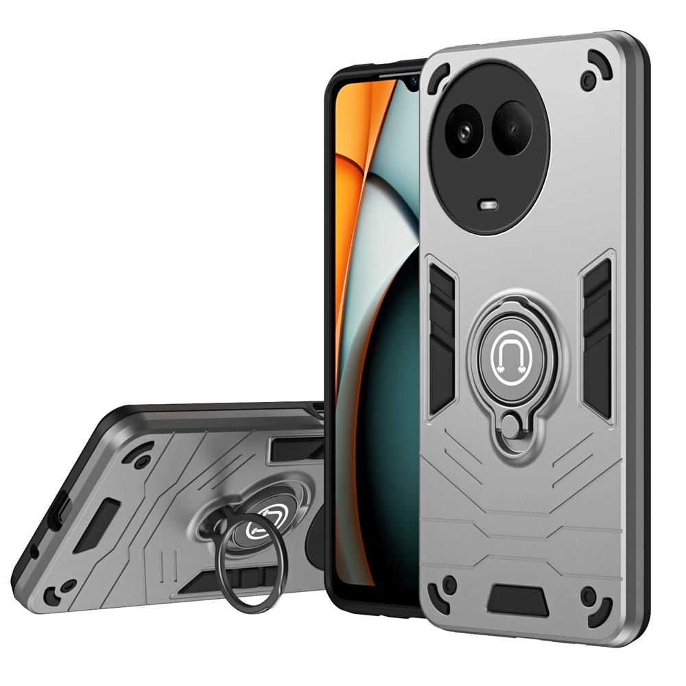 

Ключовий протиударний броньований чохол KEYSION для Realme 11 Pro+ 11 5G 11X Силікон+ПК Металеве кільце-підставка Чохол для телефону для OPPO Realme 12 Pro + 5G for Realme 11 5G сірий колір
