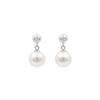 Luxenter Earring In Metal Alloy and White Pearl Finished In 18-carat Rose Gold - Cainhtsi