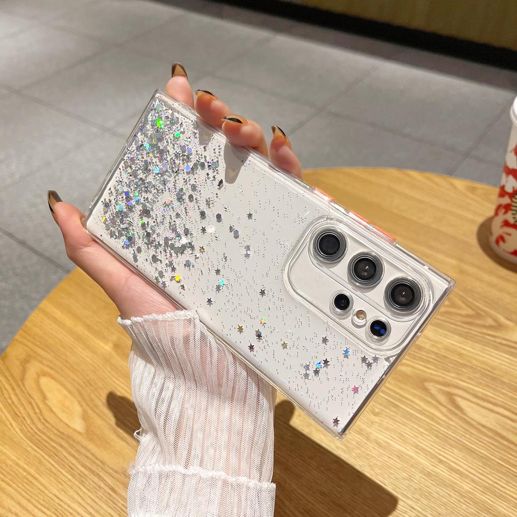 Luxury Glue Glitter Gradient Phone Cases For Samsung Galaxy S23Ultra S23 S22 Plus Clear Epoxy Soft Covers