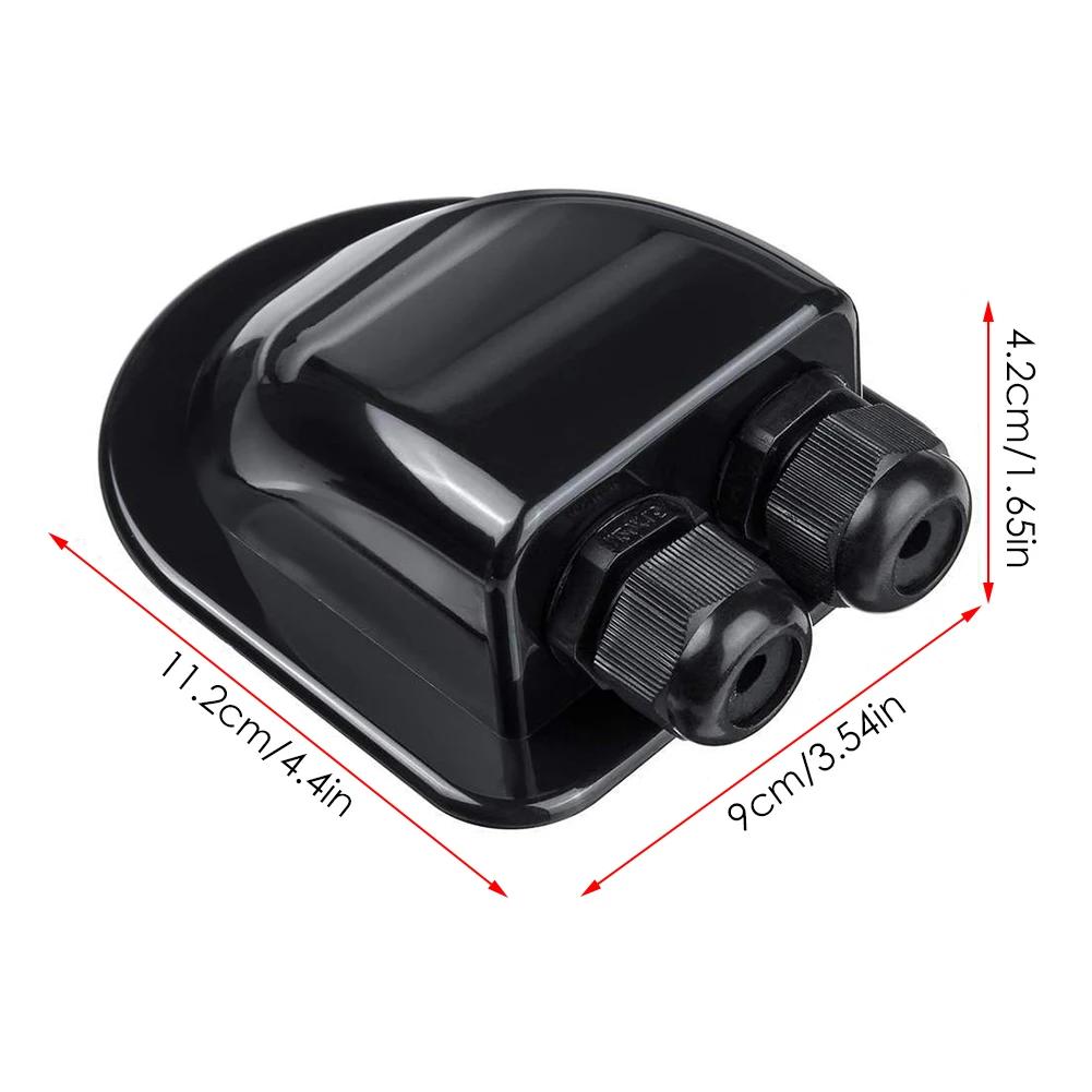 Waterproof ABS Solar Panel Double/Single Hole Wire Cable Entry Gland Sealing Junction Box Curved Connector For RV Caravan