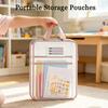 Waterproof Zipper Bags Transparent Nylon Document Bag, Portable Lightweight Mesh File Organizer with Student Study Essentials And Strap, Large
