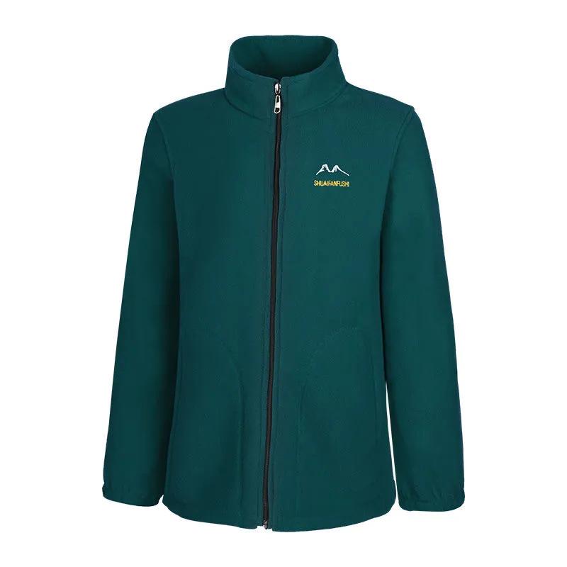 2024 Spring & Autumn Plus Size Fleece Jacket for Middle-aged & Elderly Women, Thickened Casual Cardigan for Moms