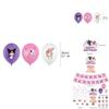 Kuromi Themed Girls Birthday Party Decor Supplies Set Flag Cake Spiral Balloon